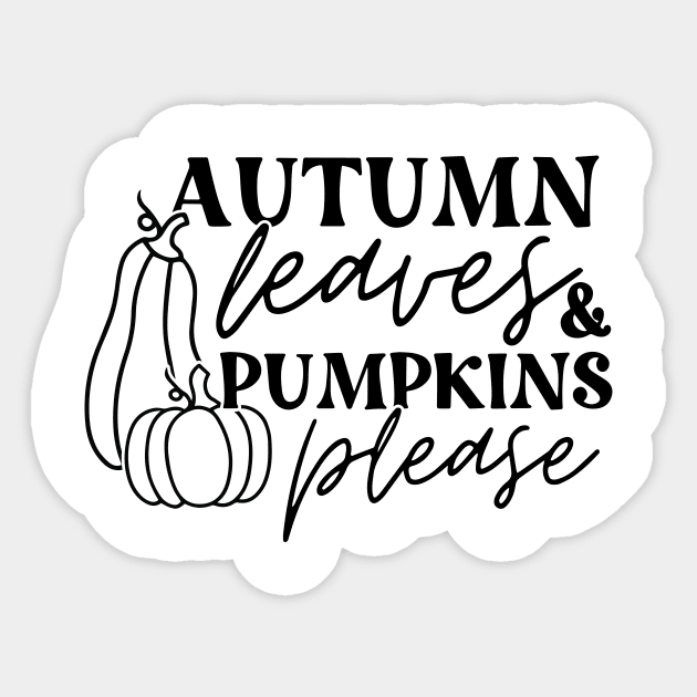 Autumn Leaves & Pumpkins Please Sticker by Teresa's Store 1